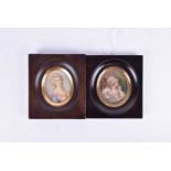 A 19th century portrait miniature on ivory, signed 'Dupin', depicting a finely dressed lady, 10.5 cm