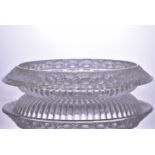 A Lalique 'Marguerites' pattern circular table centre with a frosted and moulded border, bearing