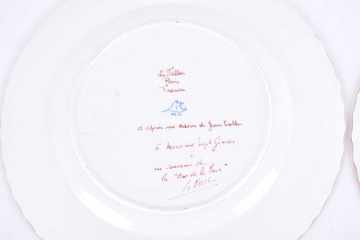 A set of four Atelier Camille Le Tallec, Paris, plates, each bearing a hand-painted image of a - Image 3 of 6