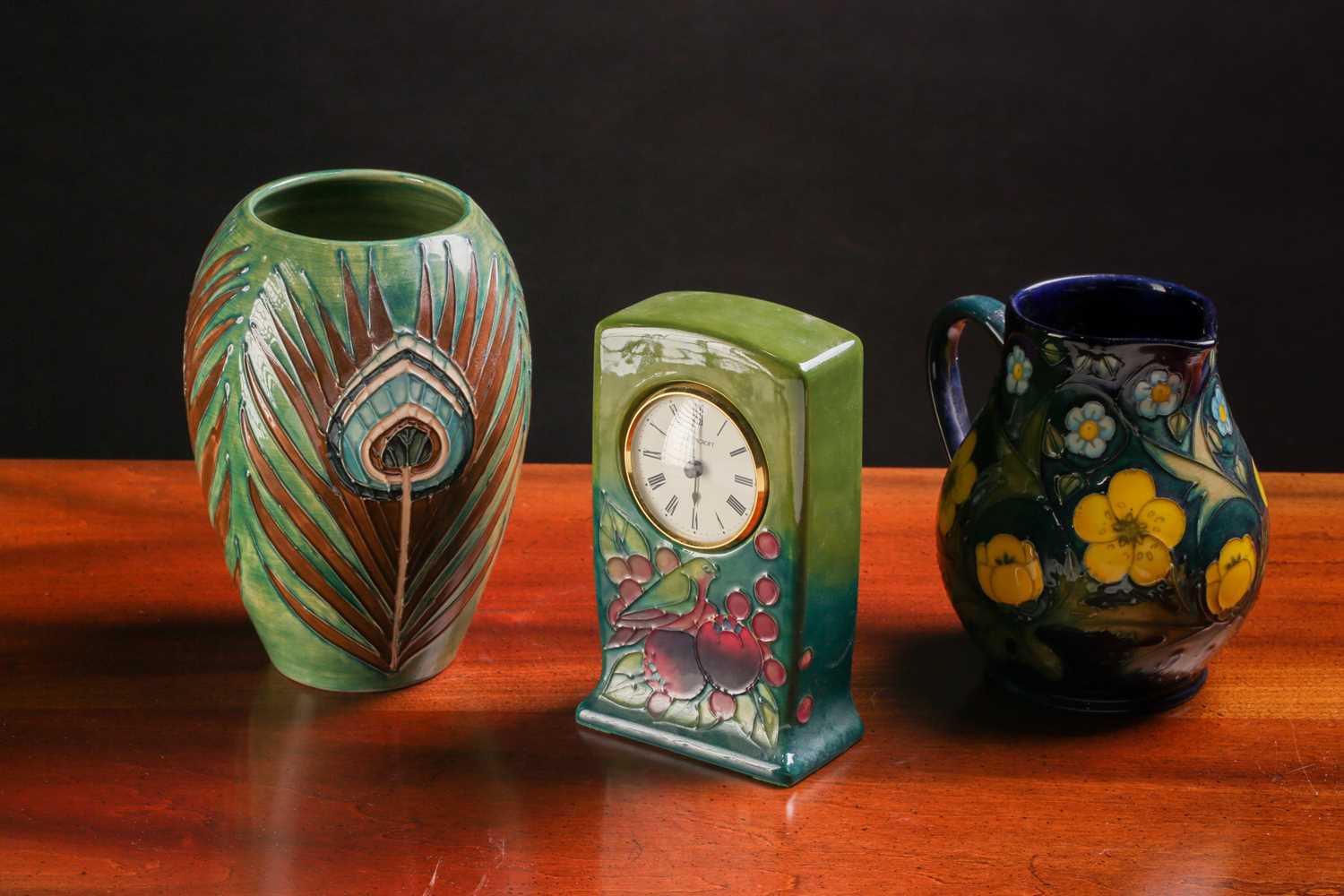 A Moorcroft 'Peacock Feathers' vase, with Liberty mark, designed by Sally Tuffin, 18 cm high, - Image 2 of 6