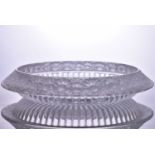 A Lalique 'Marguerites' pattern large bowl, decorated with a frieze of frosted flower heads and