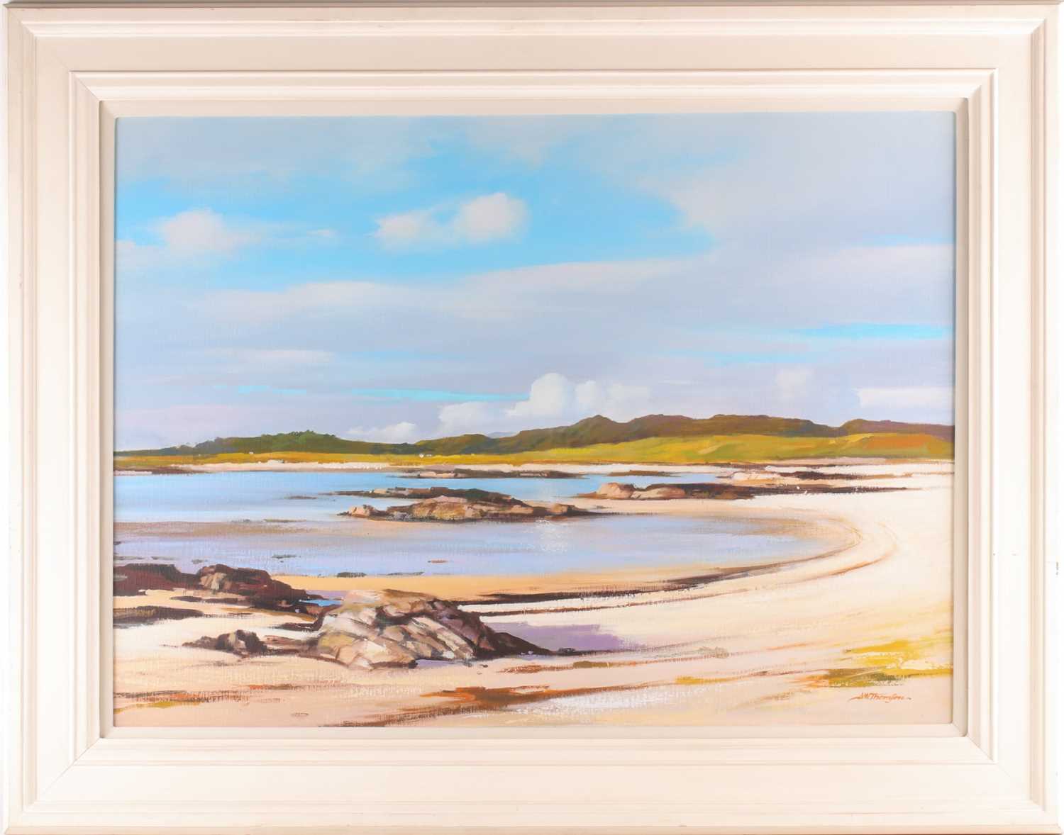 † Alister Thomson, (Scottish. B. 1929), Traigh Bay, oil on canvas, signed lower right, 56 cm x 76