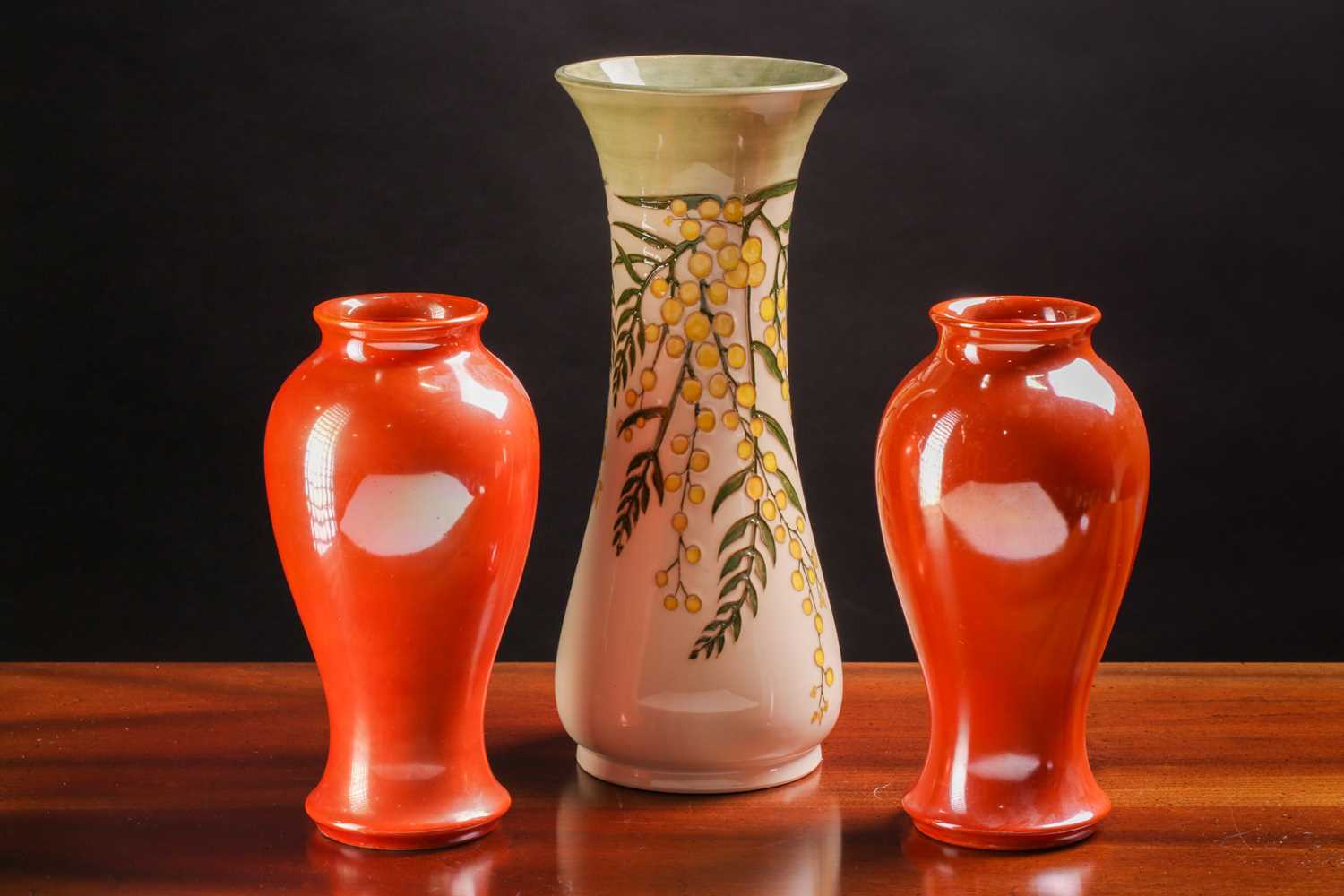 A contemporary Moorcroft tall vase in the Mimosa pattern, designed by Sally Tuffin, 31 cm high, - Image 3 of 6