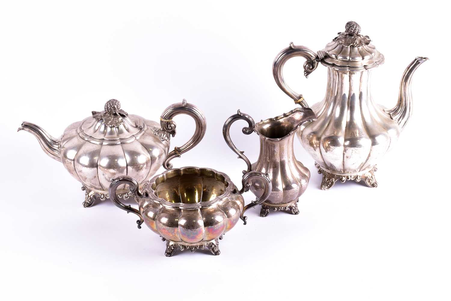 A Victorian four-piece silver tea set. London 1849 by Edward, John & William Barnard. The set - Image 5 of 5