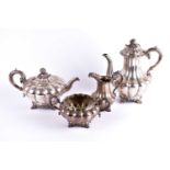 A Victorian four-piece silver tea set. London 1849 by Edward, John & William Barnard. The set