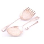 Asprey. A silver fruit serving set; London 1925 and 1926, Old English pattern; together with a shell