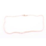 A single strand of natural saltwater pearls (originally part of a three strand necklace, converted),