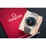 Omega Constellation Co-Axial stainless steel wristwatch, ref.12310382101001, black dial with baton