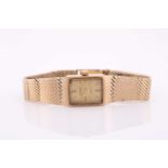 A 9ct yellow gold ladies Ciro wristwatch, with rectangular baton dial, on articulated strap, 17 cm