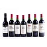 Six bottles of 75cl red wine: 1994 Chateau Les Marches Bordeaux (x2), 1995 Chateau Forchou