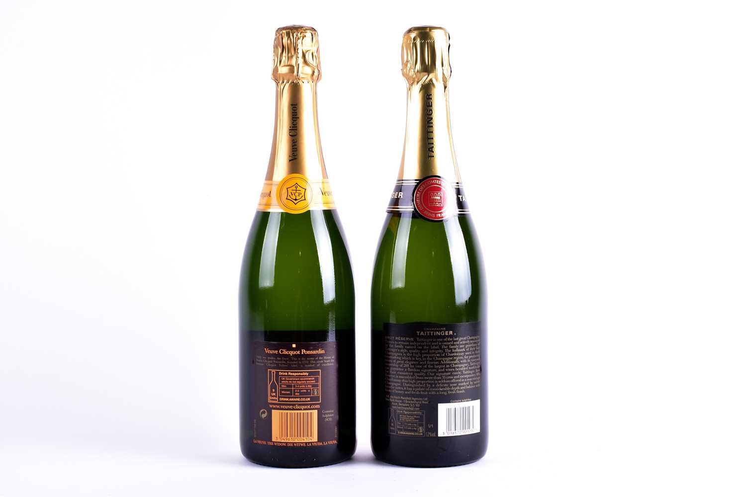 Two boxed bottles of Champagne: Veuve Clicquot Ponsardin and Taittinger, each 70 cl.Qty: 2 - Image 4 of 4