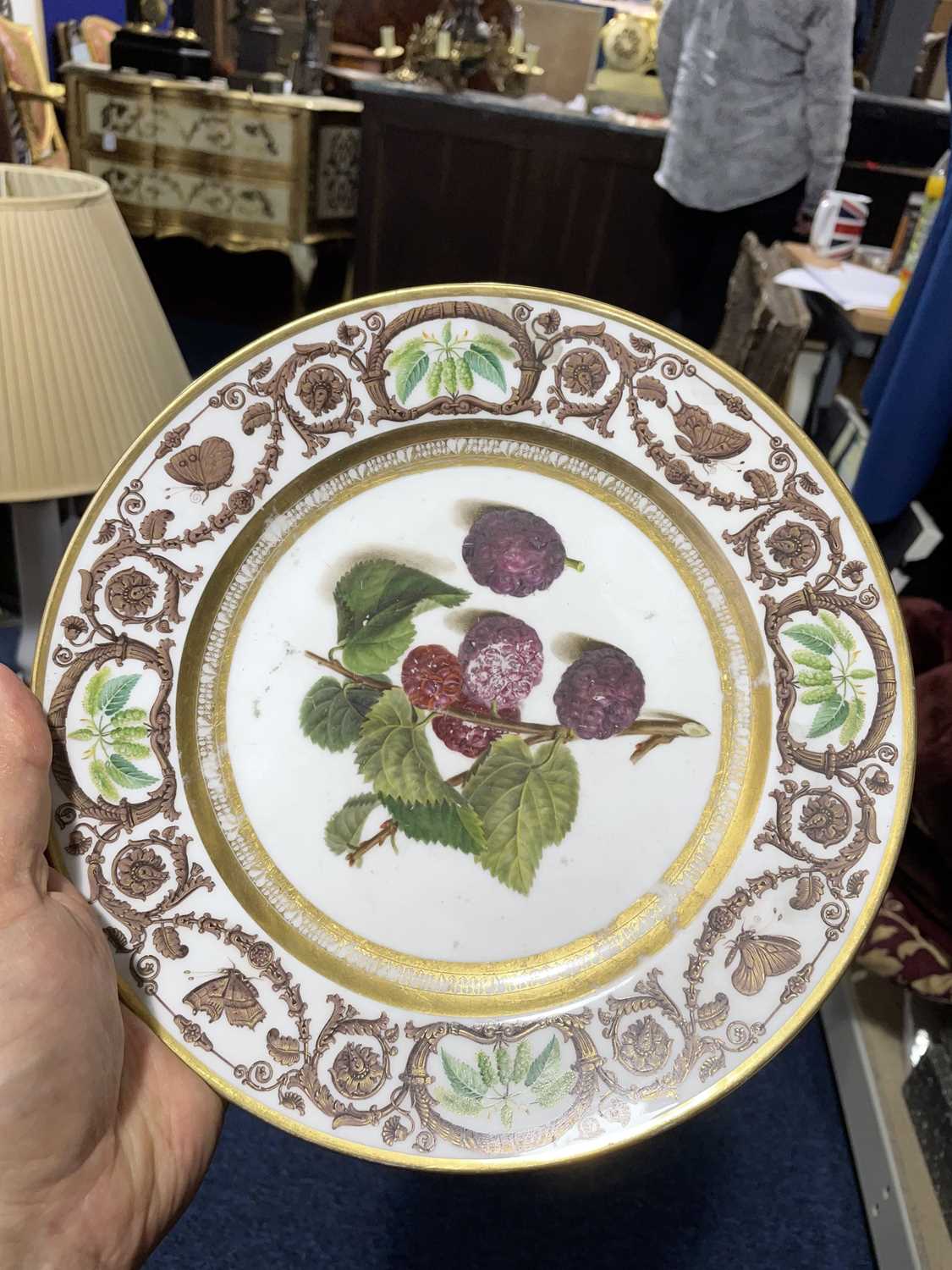 A set of six 18th century Sevres porcelain cabinet plates, with hand-painted rose decoration, within - Image 4 of 40