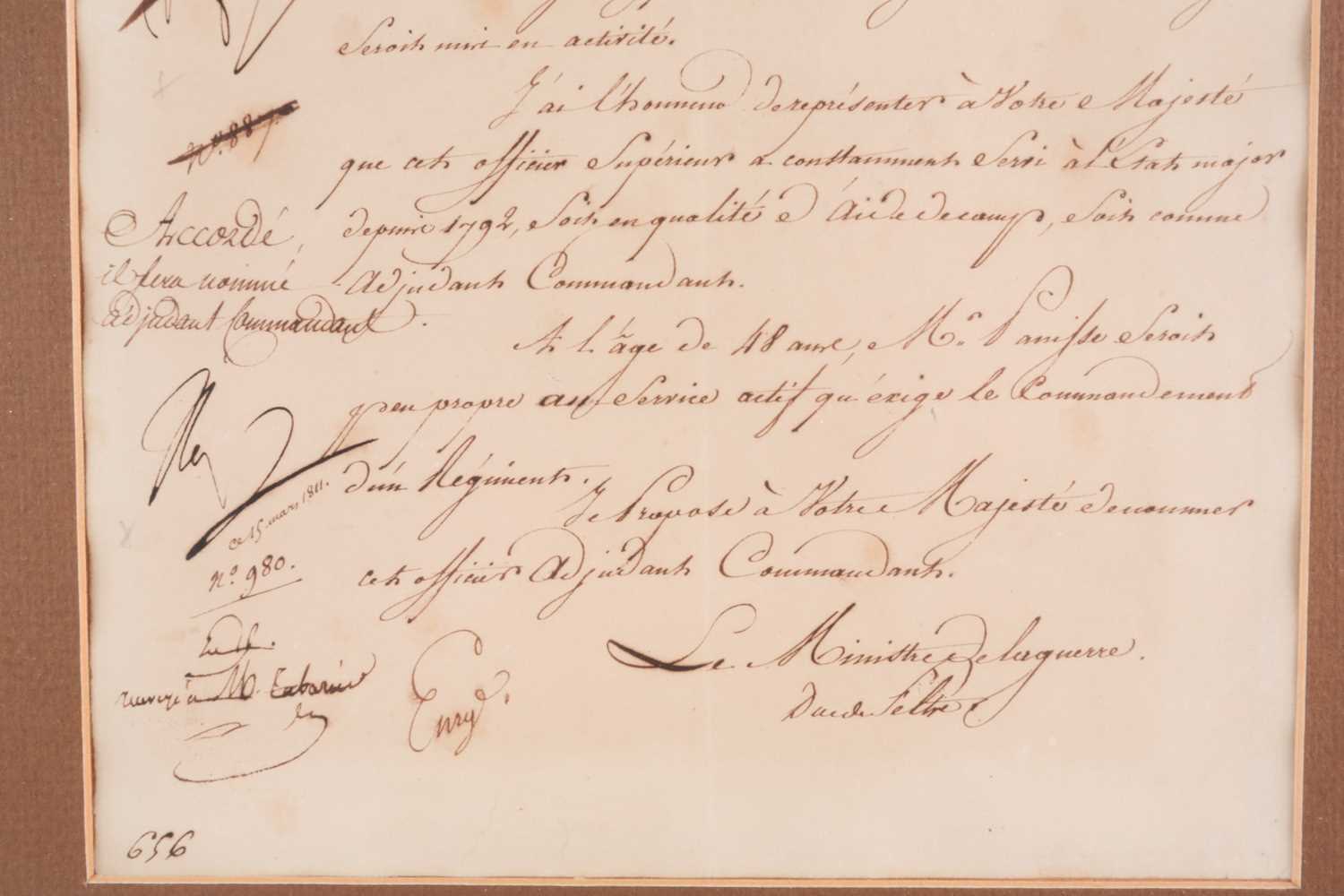 An 1811 Napoleon Bonaparte (1769-1821) signed letter/document, 'to His Majesty the Emporer and - Image 7 of 7