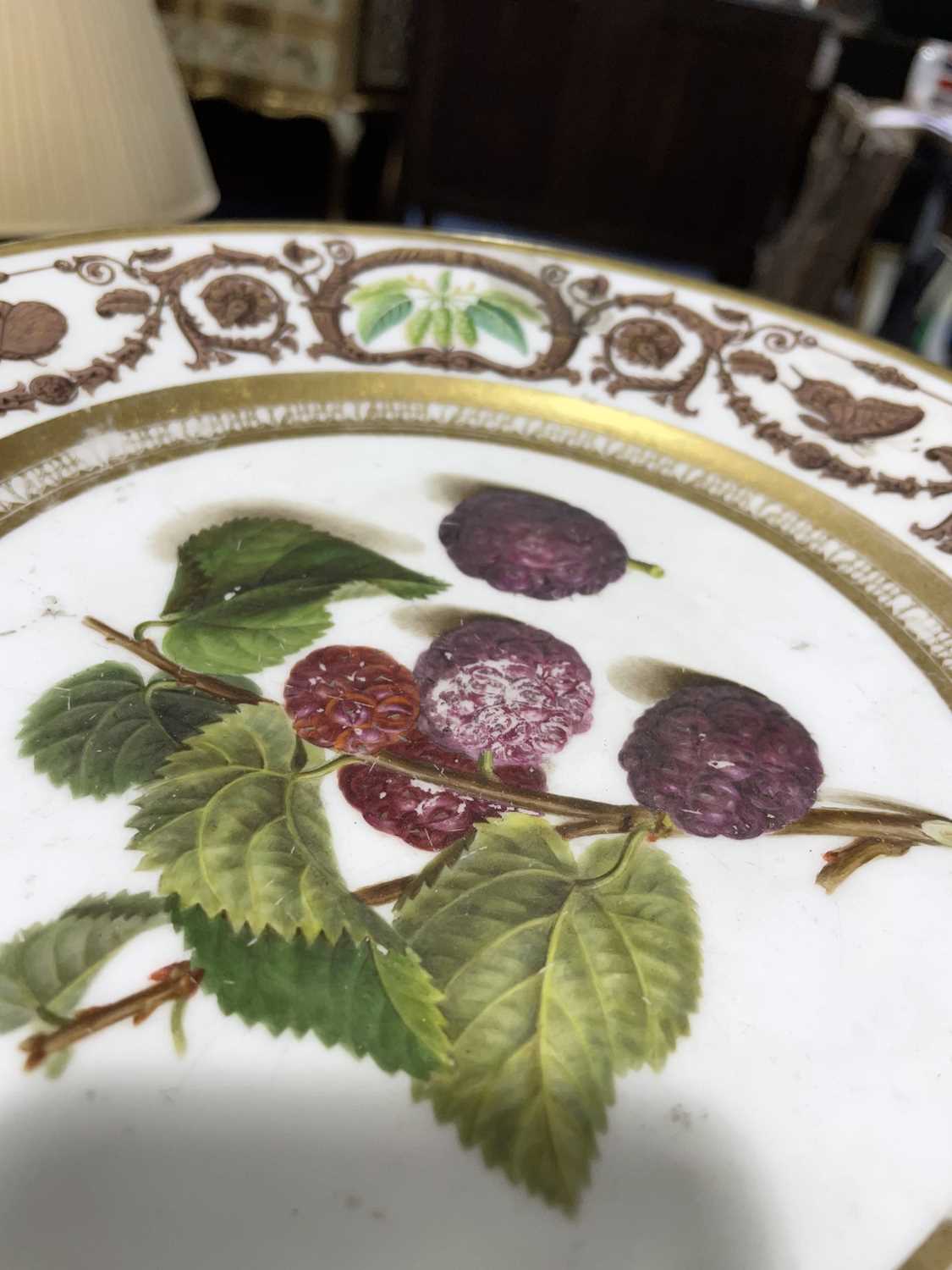 A set of six 18th century Sevres porcelain cabinet plates, with hand-painted rose decoration, within - Image 6 of 40