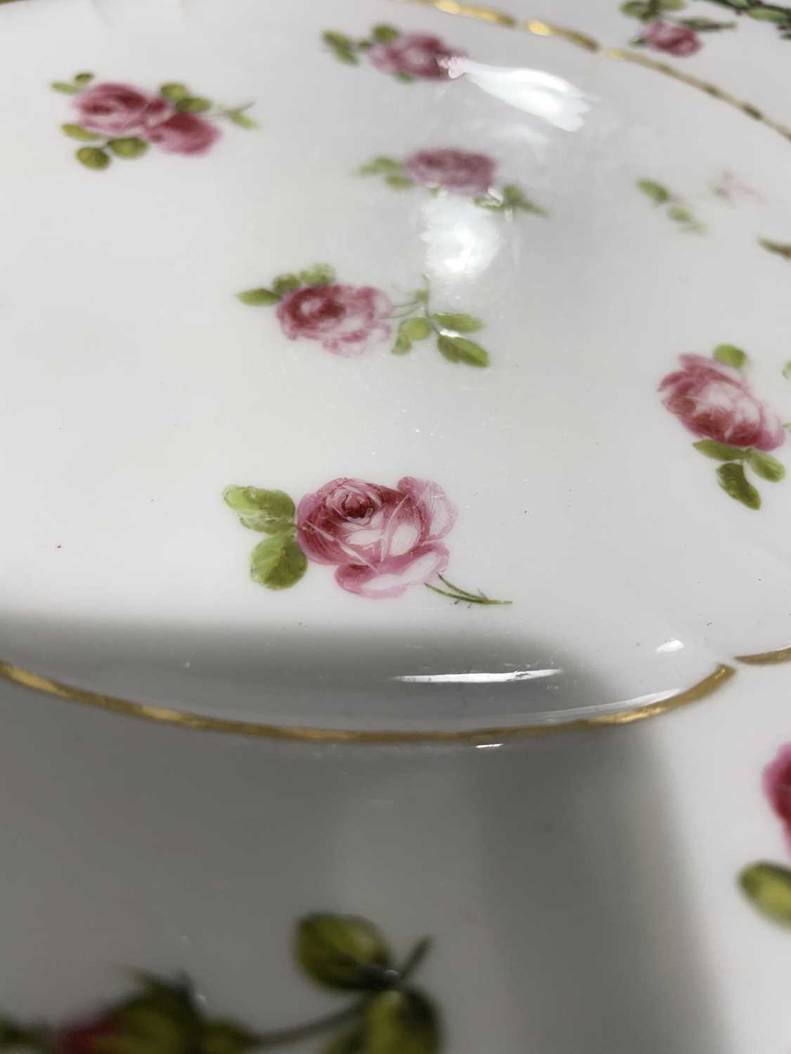 A set of six 18th century Sevres porcelain cabinet plates, with hand-painted rose decoration, within - Image 24 of 40