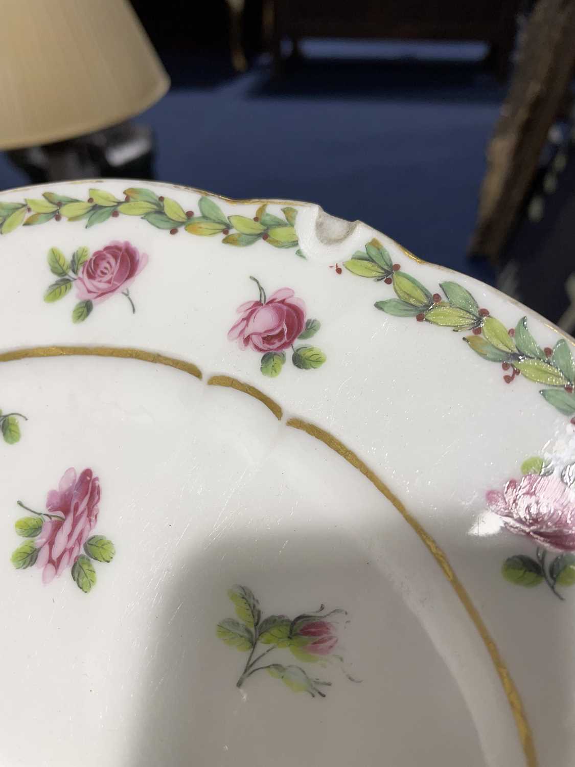 A set of six 18th century Sevres porcelain cabinet plates, with hand-painted rose decoration, within - Image 7 of 40