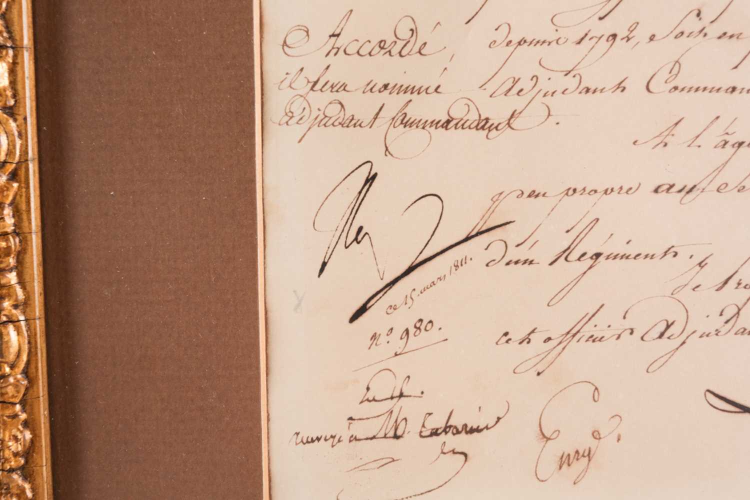 An 1811 Napoleon Bonaparte (1769-1821) signed letter/document, 'to His Majesty the Emporer and - Image 5 of 7
