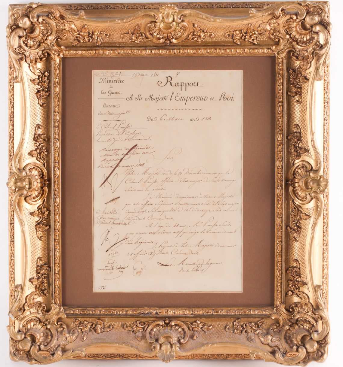 An 1811 Napoleon Bonaparte (1769-1821) signed letter/document, 'to His Majesty the Emporer and