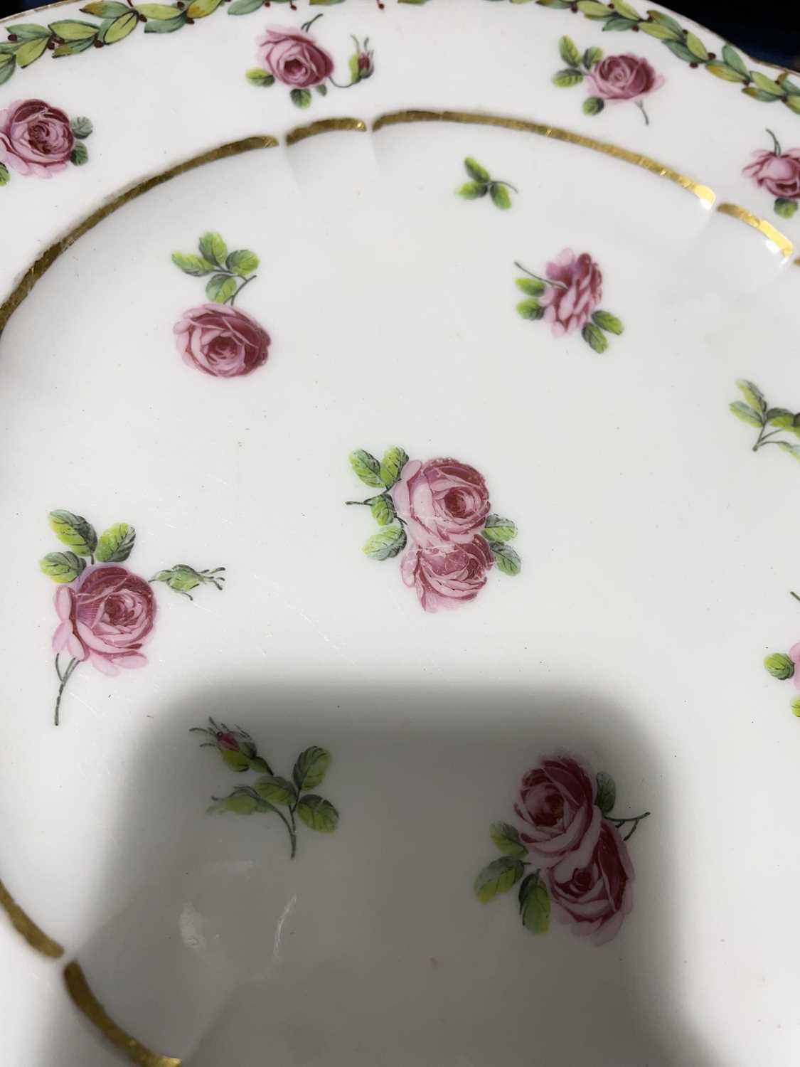 A set of six 18th century Sevres porcelain cabinet plates, with hand-painted rose decoration, within - Image 9 of 40