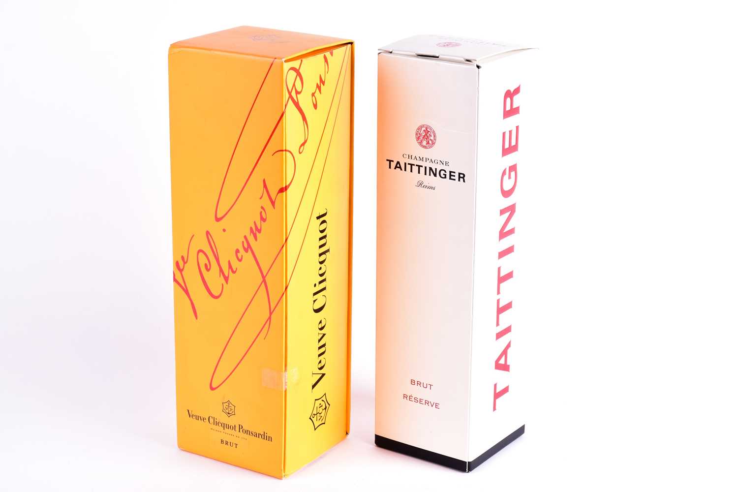 Two boxed bottles of Champagne: Veuve Clicquot Ponsardin and Taittinger, each 70 cl.Qty: 2 - Image 2 of 4