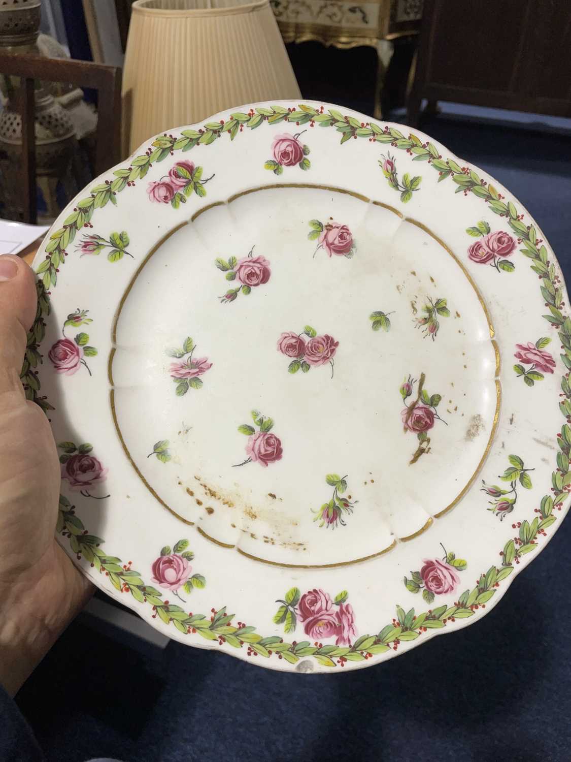 A set of six 18th century Sevres porcelain cabinet plates, with hand-painted rose decoration, within - Image 19 of 40