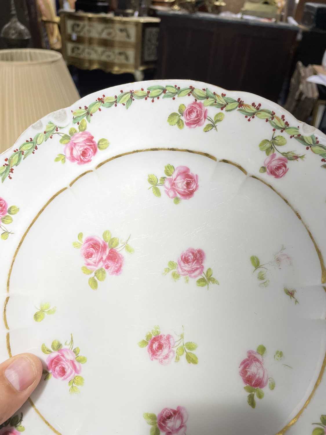 A set of six 18th century Sevres porcelain cabinet plates, with hand-painted rose decoration, within - Image 15 of 40