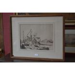 David O. P. M. Harrison The Mayflower signed and dated 1949, watercolour, 45cm x 33cm, framed, (