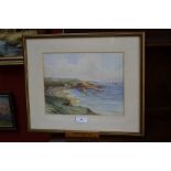 Ethel Knight, On the Yorkshire Coast, signed and dated 1909, watercolour, 28cm x 22cm, framed