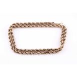 A 9ct yellow gold rope-twist chain necklace, the fasten loop marked 375 (clasp likely later