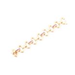 A mid 20th century 18ct yellow gold and ruby bracelet, the rounded links interspersed with plain