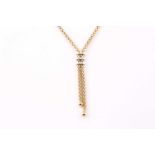 Fope, Italy. An 18ct yellow gold necklace, of fancy-link design, with central brilliant cut