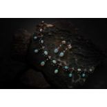 An Edwardian opal and diamond fringe necklace, in original case, together with a pair of