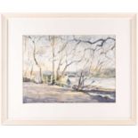William Barnes (1916-c.1990), lakeside landscape, watercolour, signed to lower left corner, 33 cm