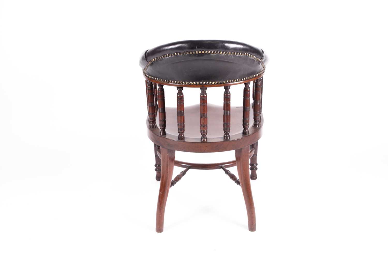 An Edwardian mahogany Bonheur du Jour with small drawers and pigeon holes above a leathered top, the - Image 6 of 12