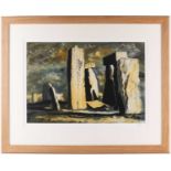 John Piper (1903-1992), 'From Photo by EP, Stonehenge', limited edition print, numbered 7/850, 37 cm