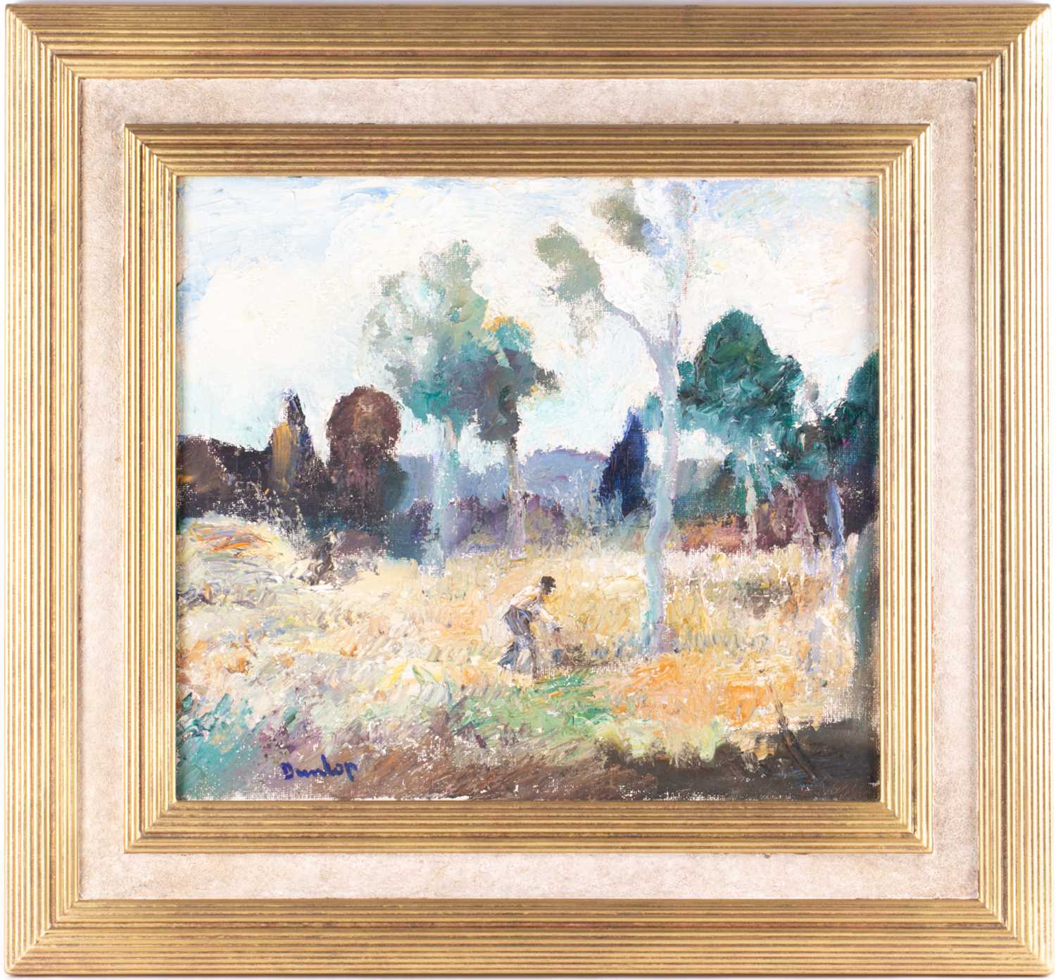 Ronald Ossory Dunlop RA (1894-1973) Irish, 'Working by the Tree', c.1966, oil on canvas, signed to