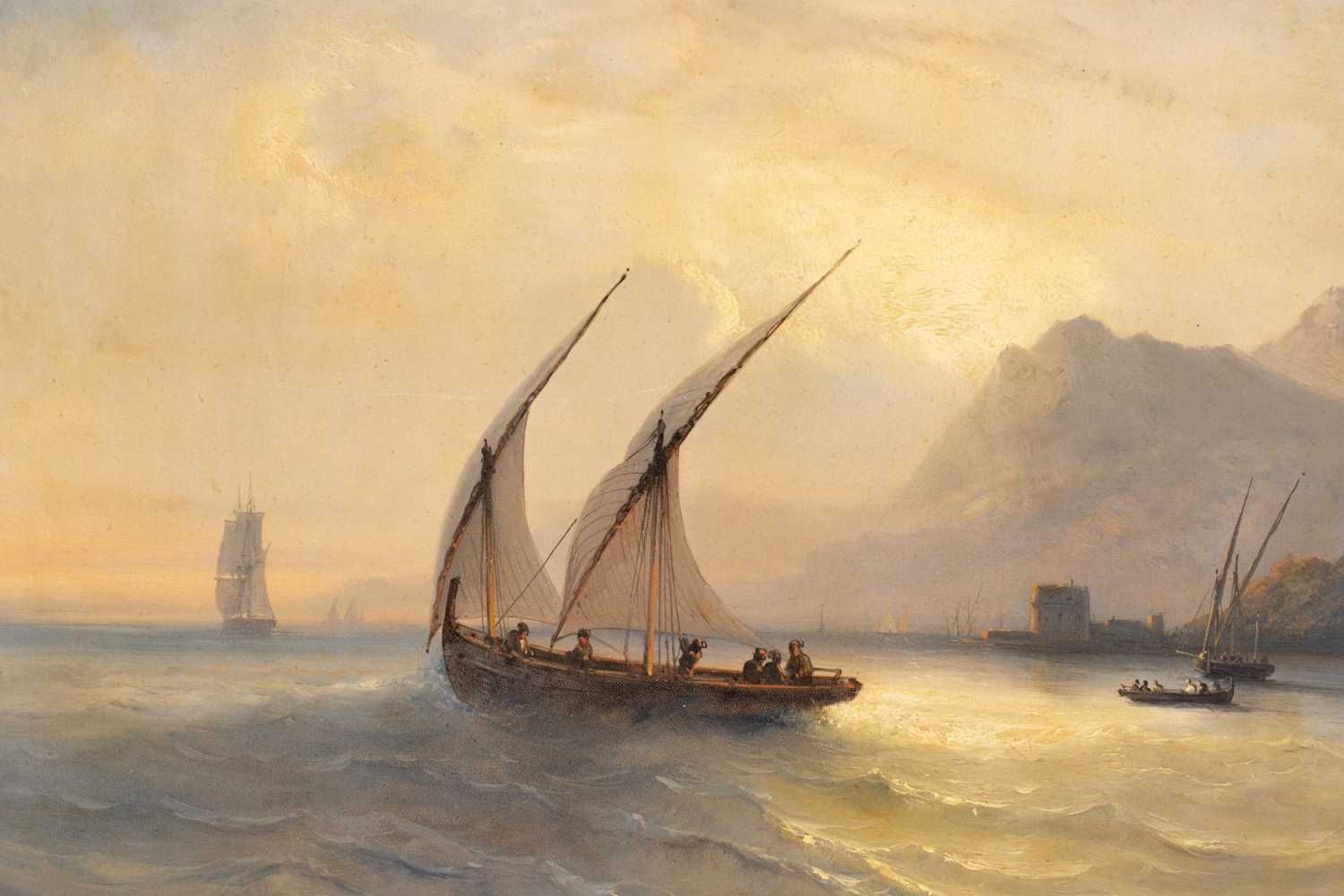 Jean Marie Auguste Jugelet (1805-1875) French, maritime seascape, off Dieppe, oil on panel, signed - Image 5 of 5