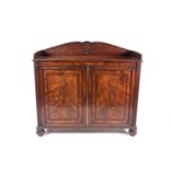 A Regency figured mahogany chiffonier, with three quarter gallery top above a pair of figured