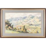 Mabel Withers (1870-1956), a mountainous landscape, watercolour, signed to lower left corner, 27
