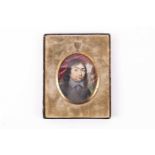 A 17th-century portrait miniature of Admiral Van Tromp, in an Asprey leather easel back frame, 10.