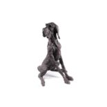 Clare Trenchard, a life-size cold-cast bronzed figure of a seated Great Dane, 115 cm overall