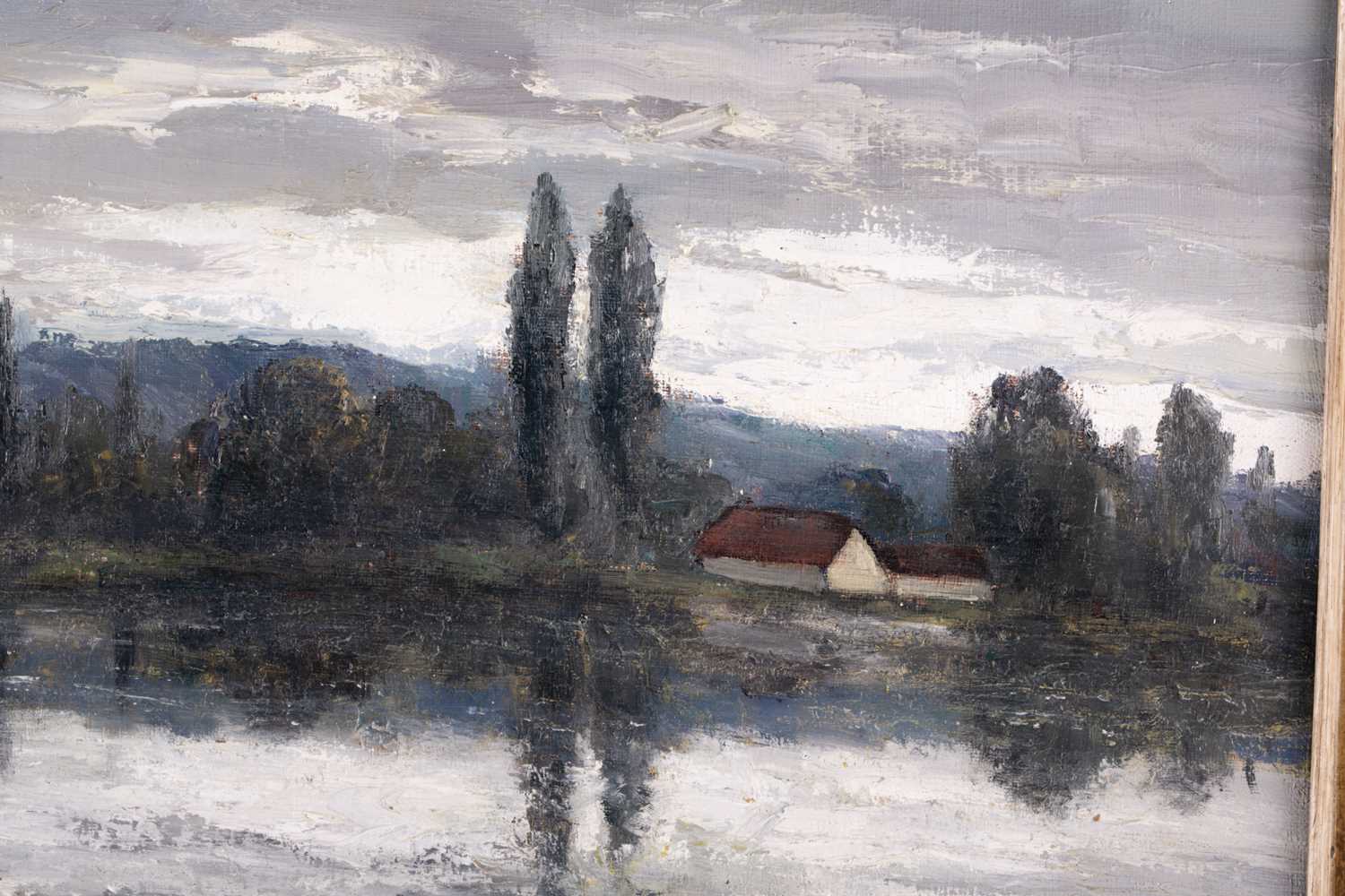 Marcel Masson (1911-1988), a cottage and lake scene, signed to lower right corner, oil on canvas, 26 - Image 3 of 4