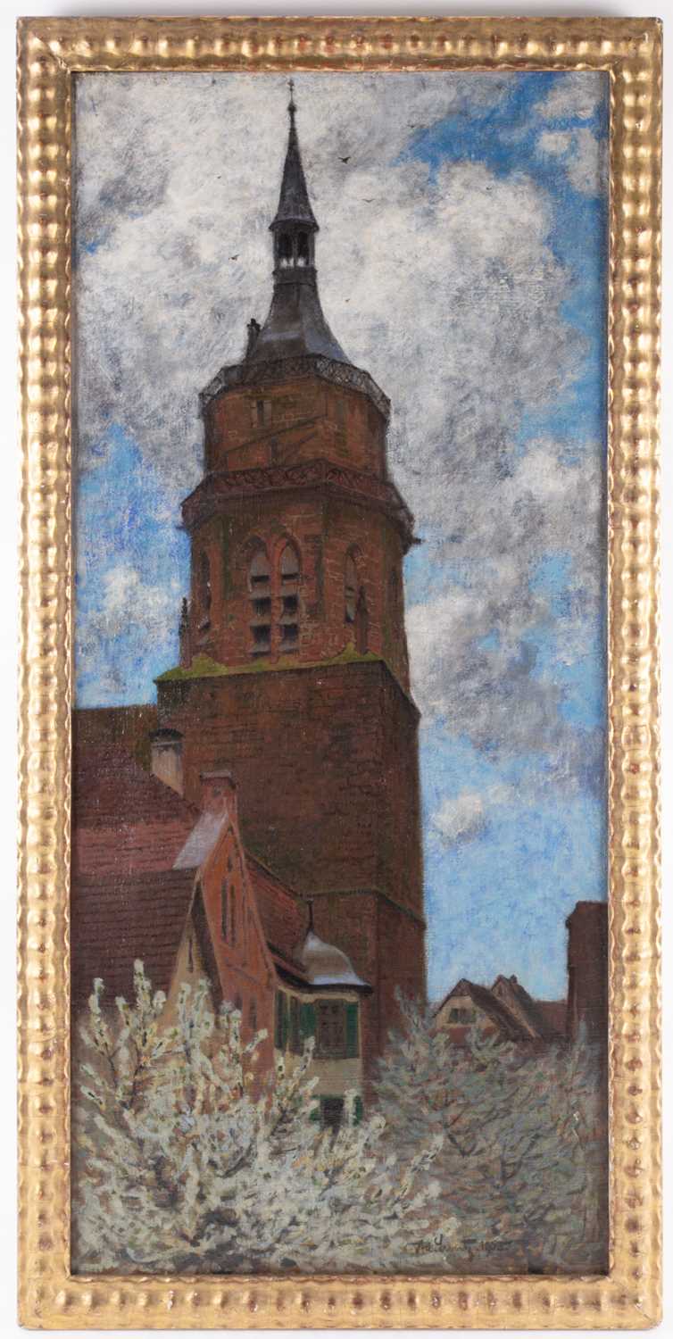 Adolf Luntz (1875-1934), Cathedral tower, possibly Saints Peter & Paul Cathedral, Stuttgart,