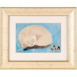 Mary Fedden OBE, RA, RWA (1915-2012), 'Cat & Egg', 1992, watercolour, pencil signed and dated, 14 cm
