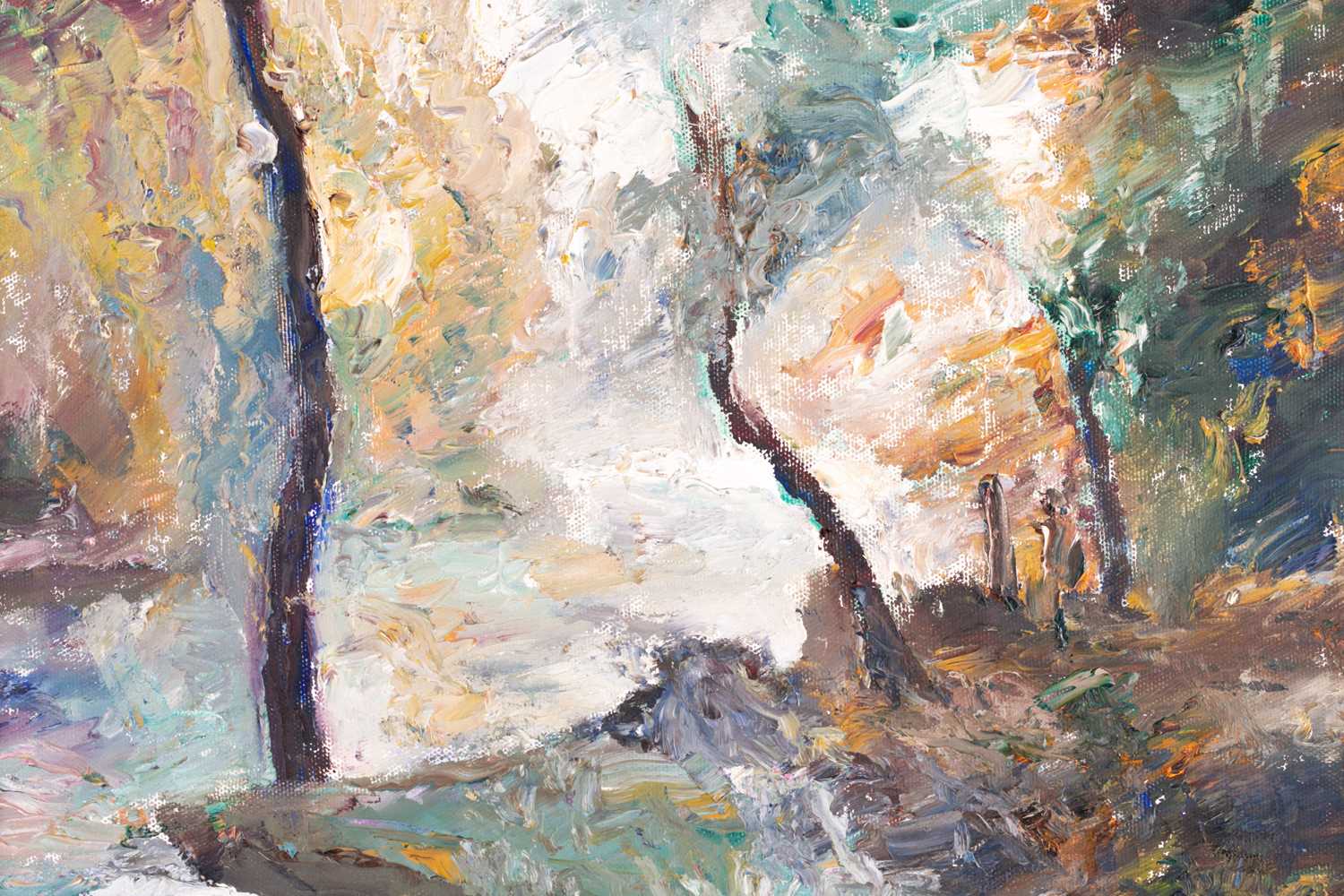 Ronald Ossory Dunlop RA (1894-1973) Irish, 'Sunlight on the Stream', c.1966, oil on canvas, signed - Image 3 of 3