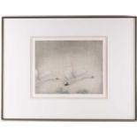 Kyu-Baik Hwang (b.1932), 'Swans', limited edition signed mezzotint, numbered 94/110, 27 cm x 34.5 cm