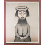 Laurence Stephen Lowry (1887-1976), 'Woman with Beard' limited edition signed lithographic print, 58