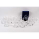 A large collection of Dartington Glass commemorative tankards, together with a cased glass