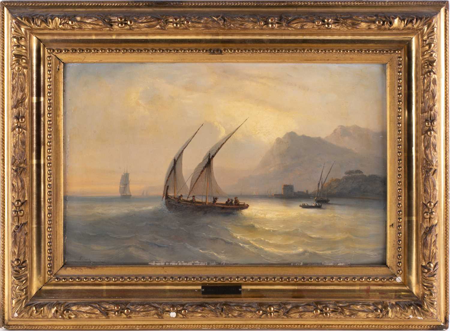 Jean Marie Auguste Jugelet (1805-1875) French, maritime seascape, off Dieppe, oil on panel, signed