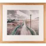 Eric Ravilious (1903-1942), 'Wiltshire Landscape', limited edition print, numbered 240/950, 41 cm